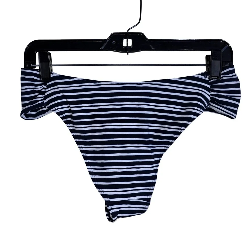 Striped Navy and White Bikini Set - Women Swim Bikinis